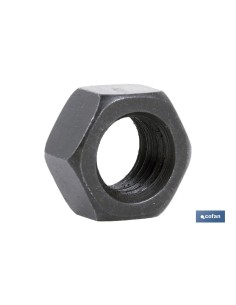 Pack mit 50 DIN-934 Sechskantmuttern Klasse 8, schwarze Stahl