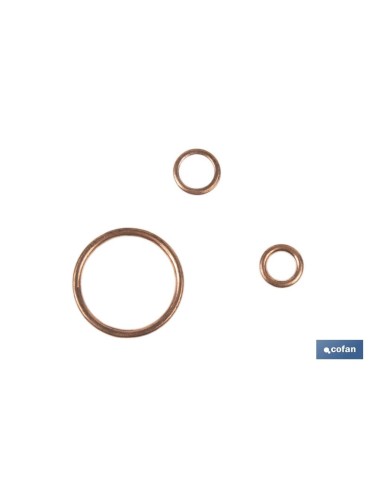 Pack of 100 copper washers for oil pan plug 8x14