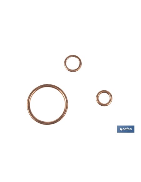 Pack of 100 copper washers for oil pan plug 8x14
