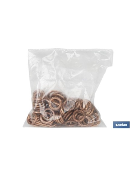 Pack of 100 copper washers for oil pan plug 18x24