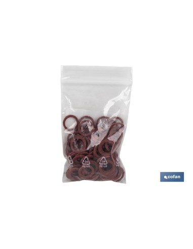 Pack of 100 Red Fiber Washers M-10 x 14 x 1.5
