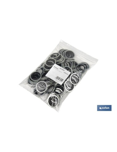 Pack de 100 rondelles métal caoutchouc M-8