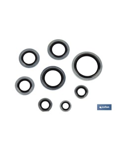 Pack mit 100 Metall-Gummi-Unterlegscheiben M-24 2