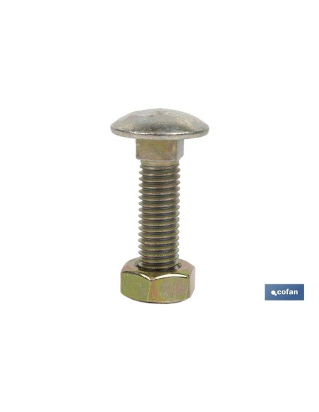 Pack mit 50 Agrarschrauben C-8.8/934 mit Mutter M-10X30