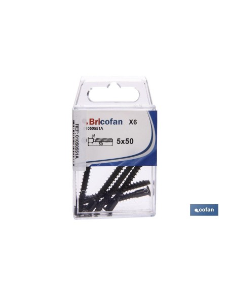 Pack de 12 Vis Zincées 5x50 mm en Blister
