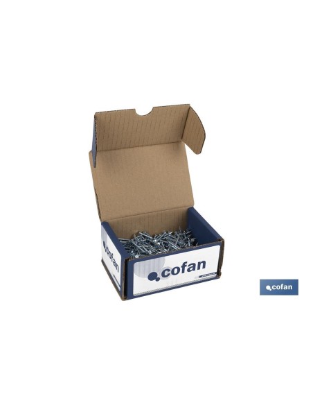 Pack of 100 steel flat head zinc-coated points 3.4x70mm