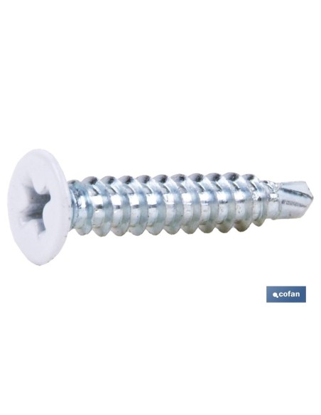 Pack de 500 vis autotaraudeuses extraplanes 4,2 x 23 mm blancs