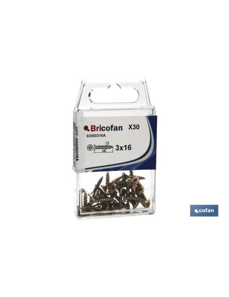 Pack of 12 Pozidrive Screws for Particle Board DIN 7505A - M-4X50
