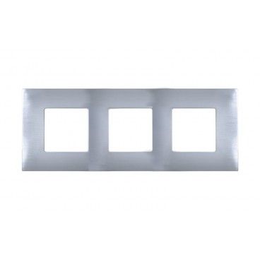 Funda intercambiable INOX 3 elementos Simon 27 PLAY 2700637-042