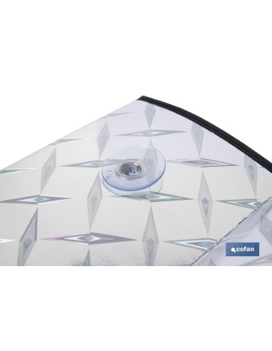 Parasol aluminisé effet laser avec ventouses 70 x 150 cm
