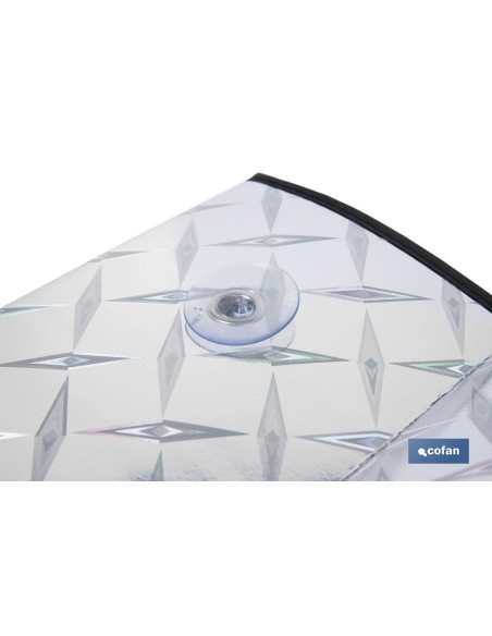 Parasol aluminisé effet laser avec ventouses 70 x 150 cm