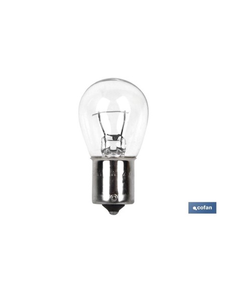 Pack 10 unidades lámpara P21W BA15s 12V con cristal transparente