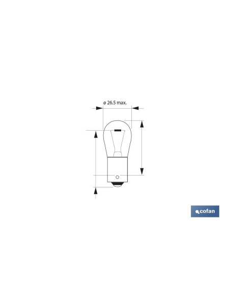 Pack 10 lámparas P21W 12V BA15s ámbar para vehículos