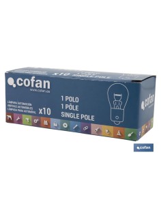 Pack 10 unidades lámpara PY21W ámbar BAU15s 12V para vehículos 2