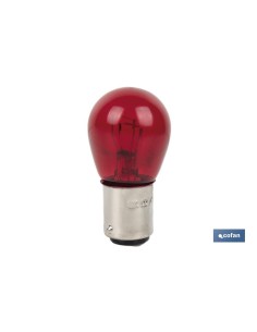 Pack de 10 unités lampe P21/5W rouge centrée BAY15d 12V