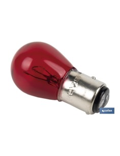 Pack de 10 unités lampe P21/5W rouge centrée BAY15d 12V 2