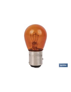 Pacote com 10 lâmpadas âmbar P21/5W BAZ15 para veículos 12V