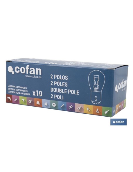 Lampada Cofán 2 Poli Ambra Decentrata P21/5W 12V