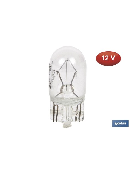 Pack 10 unidades lámpara W5W 12V sin casquillo