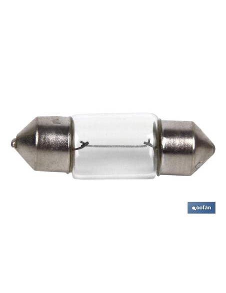 Pacote com 10 lâmpadas plafonier C10W 12V com cristal transparente