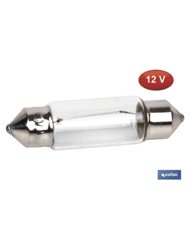 Pacco da 10 lampade plafoniere C10W 12V con vetro trasparente