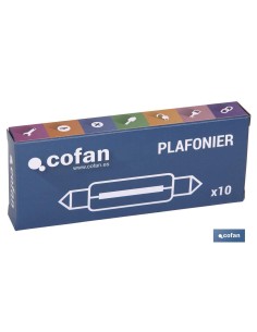 Pack de 10 lampes plafonniers C10W 12V avec verre transparent 2