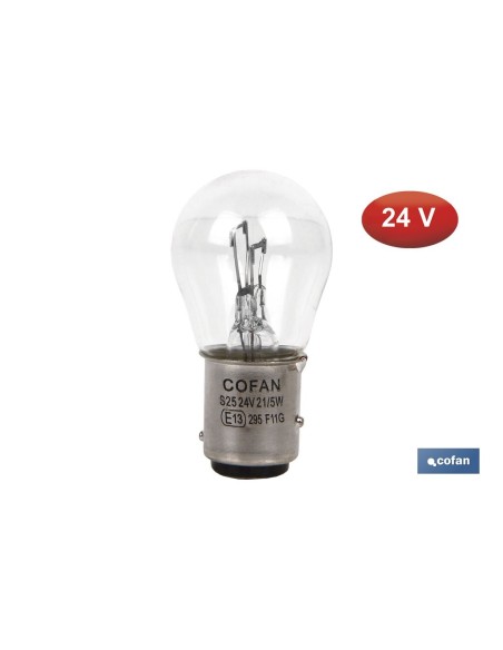 Pacchetto da 10 lampade P21/5W BA15d 24V per veicoli