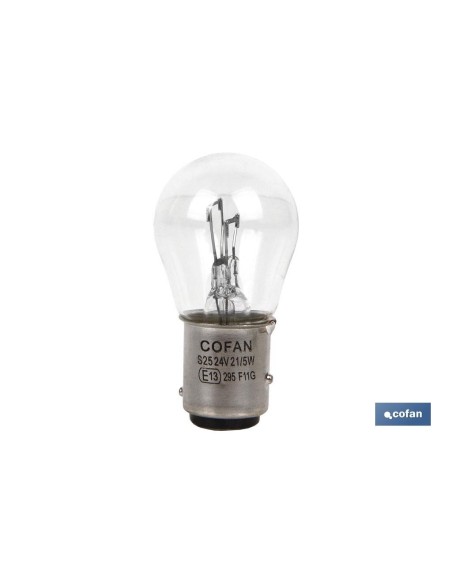 Pacchetto da 10 lampade P21/5W BA15d 24V per veicoli
