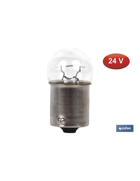 Pacchetto da 10 unità LAMPADA PILOTA R10W BA15s 24V