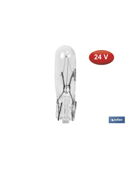 Pack de 10 unités lampe sans douille W1,2-T5 24V