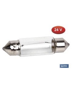 Pack of 10 C5W 24V Ceiling Lamps with Transparent Glass