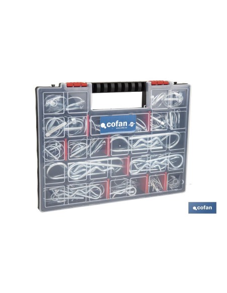 Malette assortie de connecteurs R et anneau 120 pcs