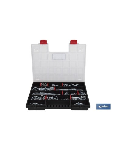 Valigetta assortita di fermagli R e anello 120 pcs
