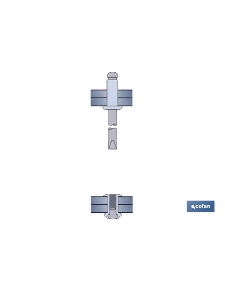 Pack of 10 Standard Rivets Countersunk Head 4.8x16 mm