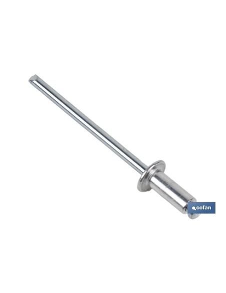 Pack de 250 rivets en aluminium normal 6 x 20 mm