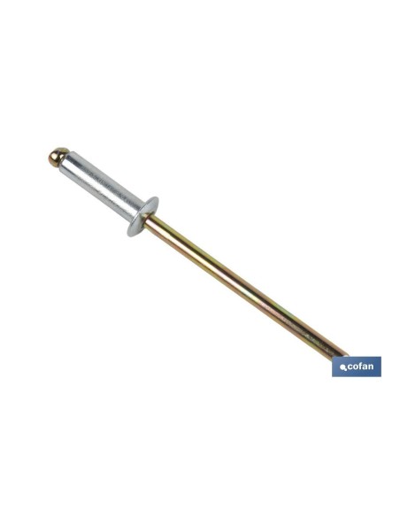 Pack of 250 steel rivets 4.8 x 30 mm for material joining