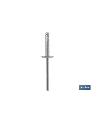 Pacchetto di 500 rivetti in alluminio a ala larga D-12 4 x 16 mm
