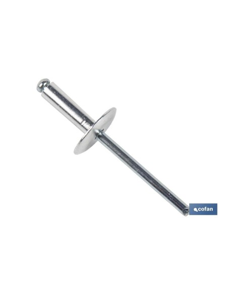 Pacote 250 Rebites de Alumínio Asa Larga D-16 4,8 x 16 mm