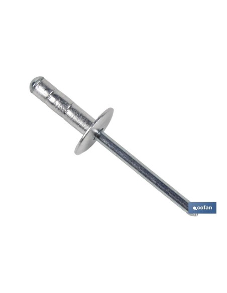 Pack of 250 Wide Flange Multigrip Rivets 4.8 x 20 mm