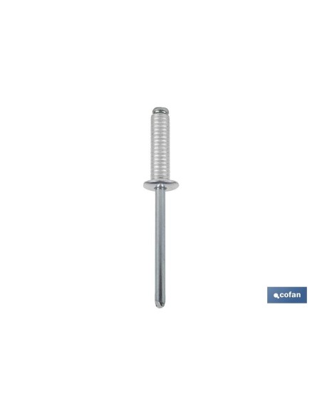 Pack of 1000 aluminum blind rivets 4 x 8 mm