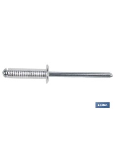 Confezione da 500 rivetti in alluminio scanalato 4 x 16 mm 2