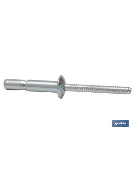 Pack of 200 structural steel rivets 6.4 x 14 mm