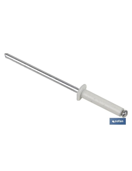 Pacote de 1000 rebites de alumínio normal branco 3.2 x 12 mm