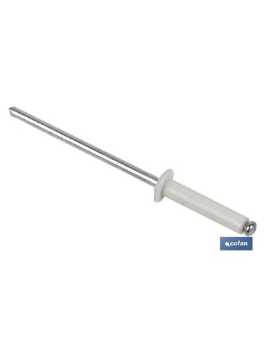 Pacote de 1000 rebites de alumínio normal branco 4 x 10 mm