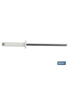 Confezione da 500 rivetti in alluminio normale bianco 4 x 12 mm 2