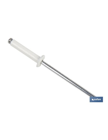 Pack mit 500 normalen Aluminium-Rivets weiß 4 x 20 mm