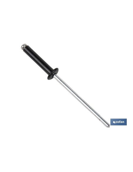Confezione da 500 rivetti in alluminio normale nero 4,8 x 8 mm
