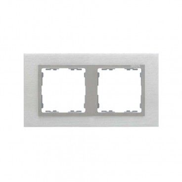 Stahlrahmen 2 Elemente aus gebürstetem Aluminium Natur SIMON 82.927-34