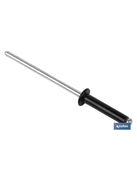 Pack 500 remaches de aluminio negro 4.8 x 21 mm