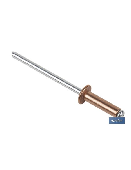 Pack of 500 copper steel rivets 4 x 12 mm for electrical connections